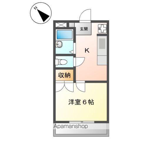 グレースカーサⅢ(1K/1階)の間取り写真