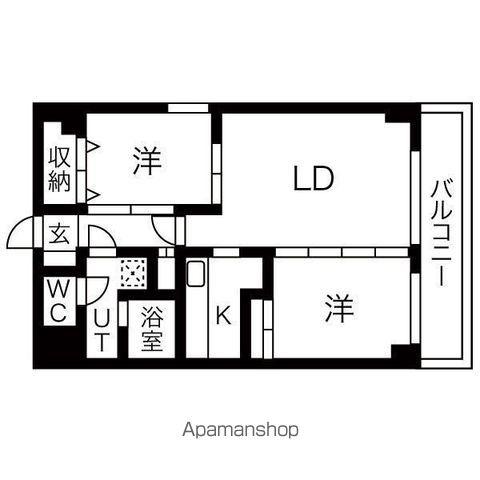 グリーンコート(2LDK/8階)の間取り写真