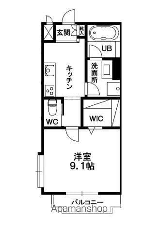 カサポジート(1K/1階)の間取り写真