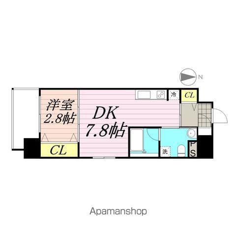 THE BLISSFUL FORT 仙台駅東(1DK/7階)の間取り写真