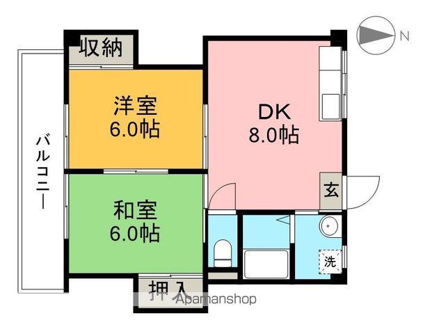 マノワール杉井流(2DK/2階)の間取り写真