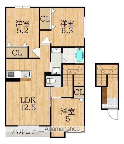シャーメゾン シリウス(3LDK/2階)の間取り写真