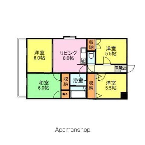 コーポラス ベア・フルートA(4LDK/3階)の間取り写真