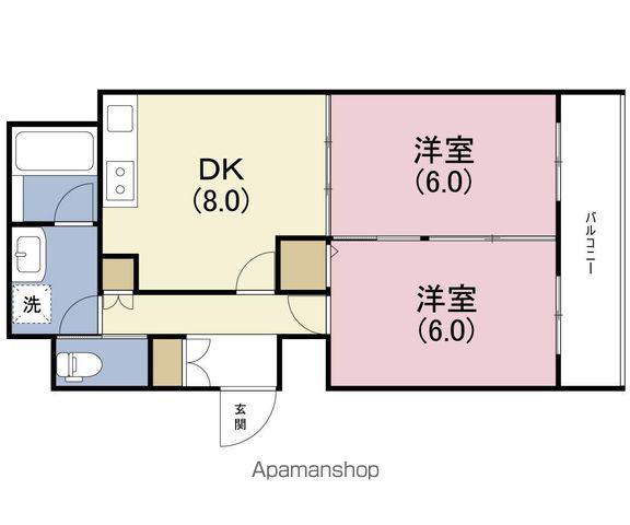 ZIO V 玉造(2DK/5階)の間取り写真