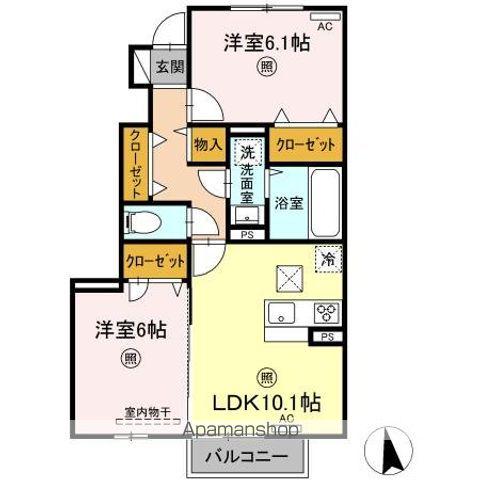 YUYA BASE(2LDK/1階)の間取り写真