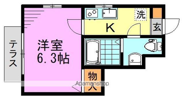 パーム阿佐ヶ谷(1K/1階)の間取り写真