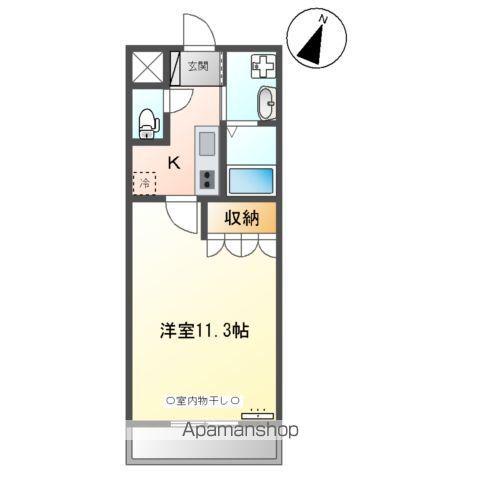 ヴァンルージュ(1K/2階)の間取り写真