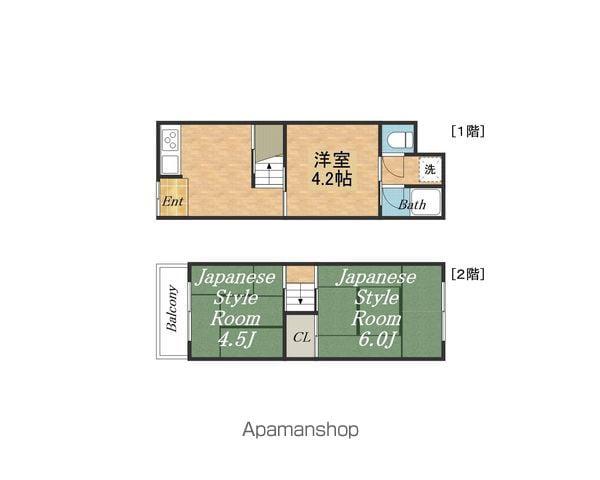 豊中市庄内栄町2−15−11(3DK)の間取り写真