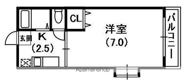 MPLAZA竜田通(1K/4階)の間取り写真