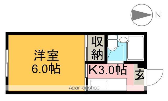 千光寺ハイツ(1K/1階)の間取り写真