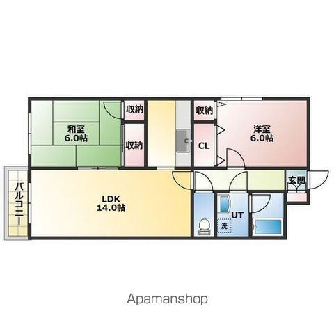 FLAT57(2LDK/3階)の間取り写真
