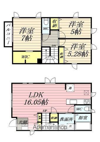 東海道本線 藤沢駅 徒歩19分 2階建 築1年(3LDK)の間取り写真