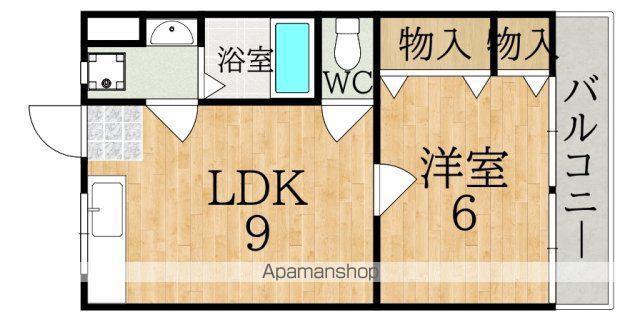 マンション ヒライ(1LDK/3階)の間取り写真