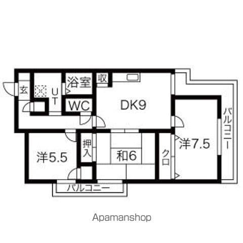 パセオ東千里(3DK/2階)の間取り写真