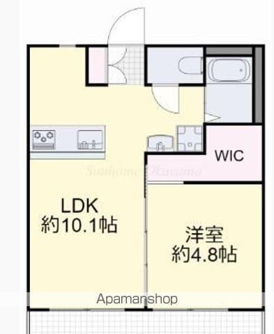メゾン富田(1LDK/1階)の間取り写真