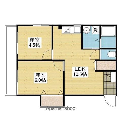 アルトルーフⅡ(2LDK/4階)の間取り写真