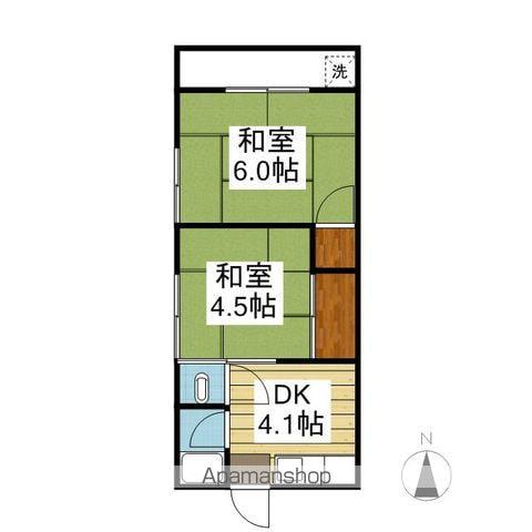 小栗荘(2DK/2階)の間取り写真