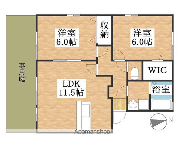 メルベーユ・ボヌール C棟(2LDK/1階)の間取り写真