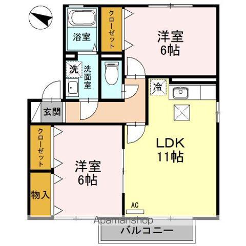 グリーンハイツ(2LDK/1階)の間取り写真