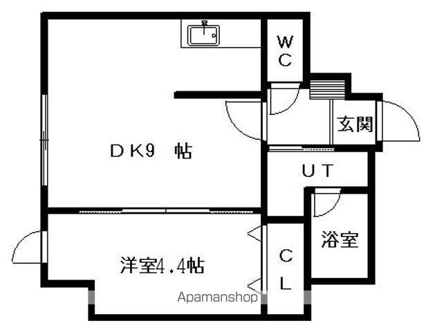 パークヒルズ北円山(1DK/5階)の間取り写真