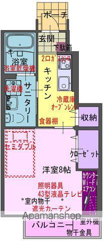 TIGREⅡ B(1K/1階)の間取り写真