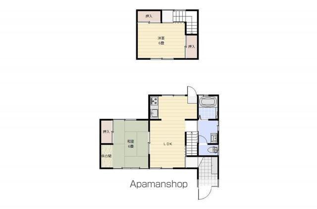 高松琴平電鉄琴平線 円座駅 徒歩2分 2階建 築48年(2LDK)の間取り写真