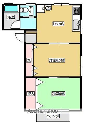 コーポ金色(2DK/1階)の間取り写真