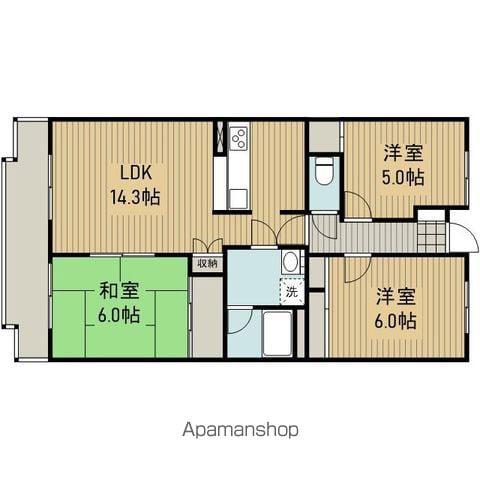 ニングル古淵(3LDK/4階)の間取り写真