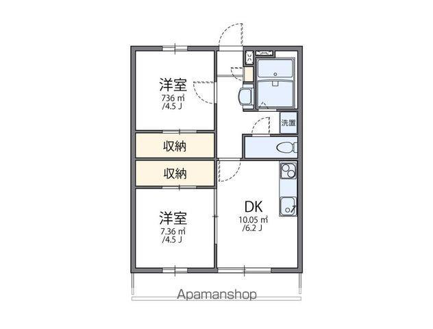 レオパレスドミールA館(2DK/2階)の間取り写真