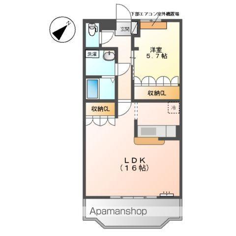 ジラフ2010(1LDK/2階)の間取り写真