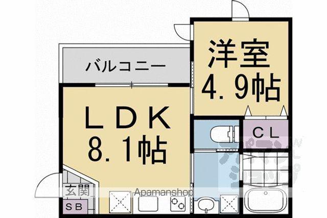 YUーAMOUR西院(1LDK/2階)の間取り写真