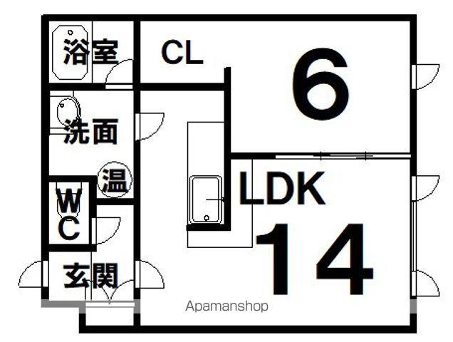 ラミアール弥生通(1LDK/1階)の間取り写真