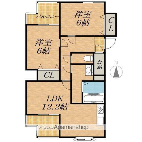 NC西3・4マンション(2LDK/4階)の間取り写真