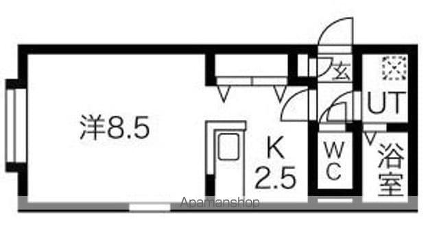 グランシエル(1K/1階)の間取り写真