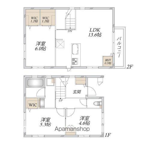 総武・中央緩行線 三鷹駅 徒歩15分 2階建 新築(3LDK)の間取り写真