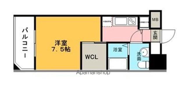 レジデンス箱崎(1K/11階)の間取り写真