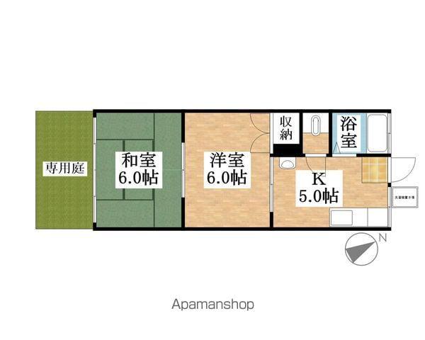 ひまわり荘(2K/1階)の間取り写真