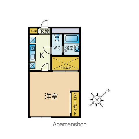 YC北郷(1K/2階)の間取り写真