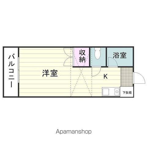 ドミール郡元(ワンルーム/3階)の間取り写真