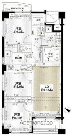 ランドステージ要町イグジスト(3LDK/5階)の間取り写真