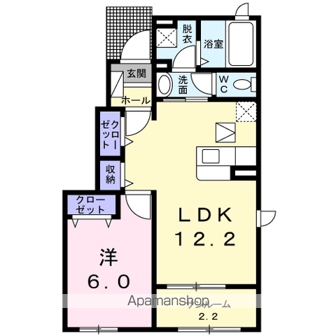 ニューパセオ T(1LDK/1階)の間取り写真