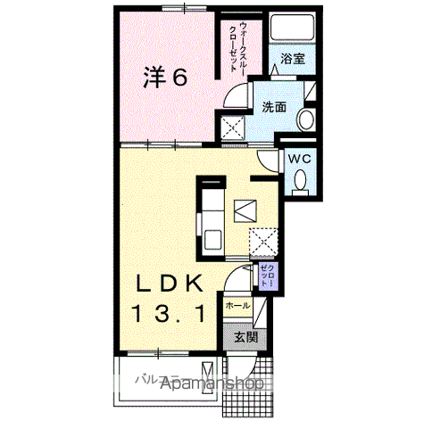 フォレスト ヒルズ(1LDK/1階)の間取り写真