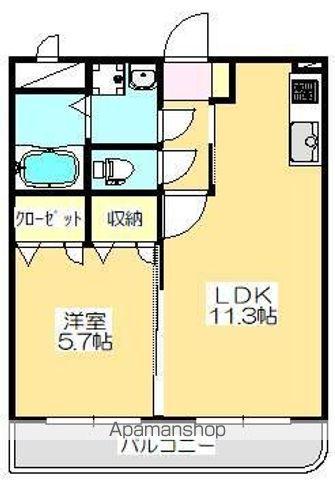 マリベールはやしまち(1LDK/2階)の間取り写真