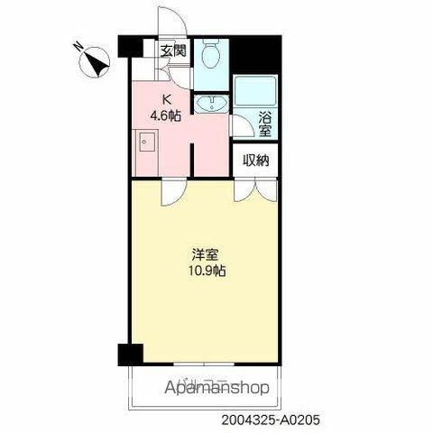 ルノアス博多(1K/2階)の間取り写真