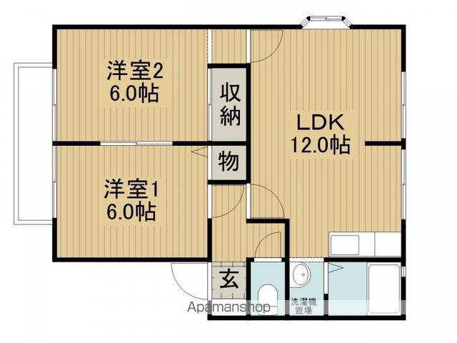サンライフ中沢C棟(2LDK/1階)の間取り写真