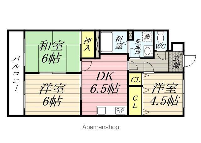 グリシーヌ(3DK/1階)の間取り写真