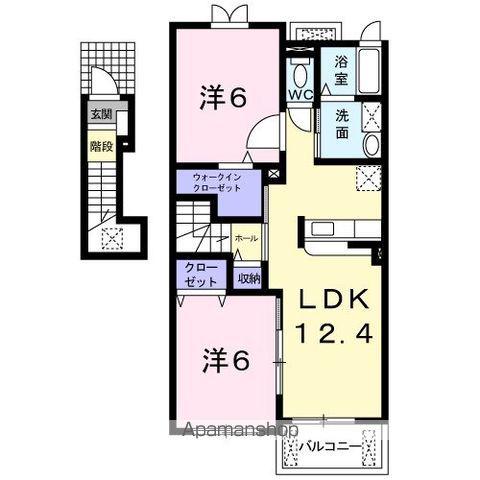 リブ・グリーン(2LDK/2階)の間取り写真