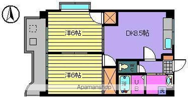 サザンコートV(2DK/2階)の間取り写真