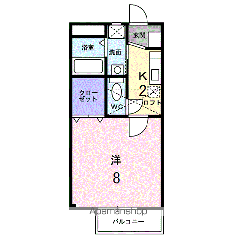 スペランツァ壱番館(1K/2階)の間取り写真