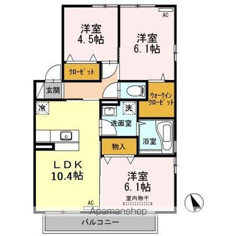 サニーコートヴィラⅡ(3LDK/2階)の間取り写真